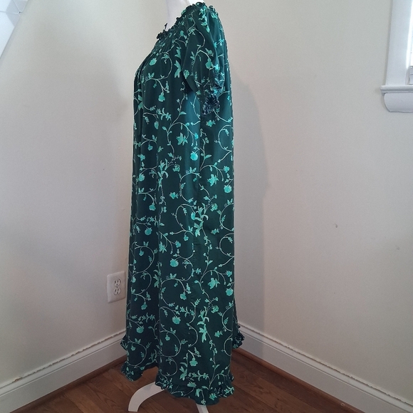 Hill House The Caroline Nap Dress In Green Botanical Size XS - Picture 3 of 9